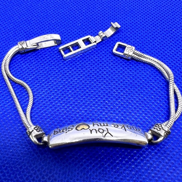 Brighton ID Style Bracelet “You Make my Heart Sing” Silver Plated - Picture 5 of 7